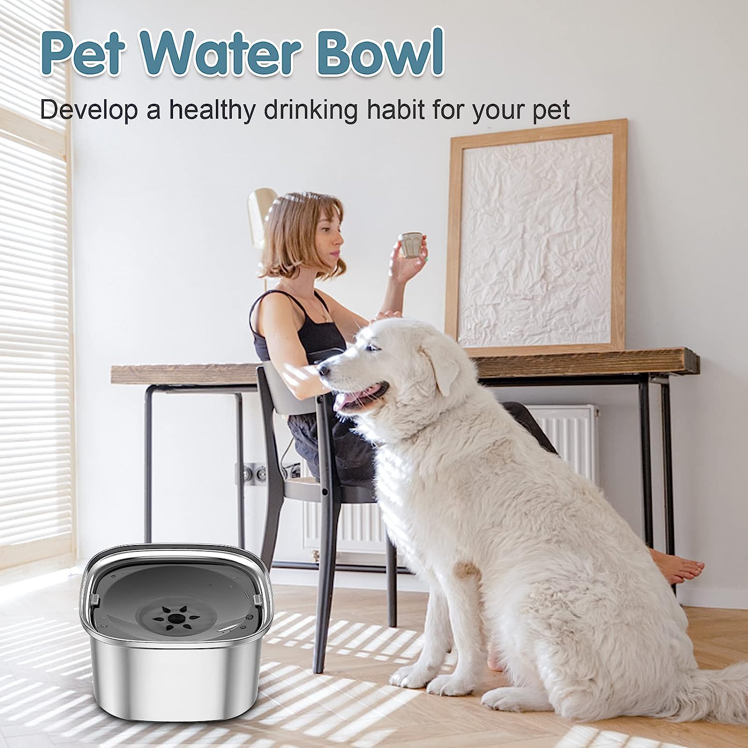 Phonery SplashShield ® Spill Proof Water Bowl for Large Dogs-Getphonery