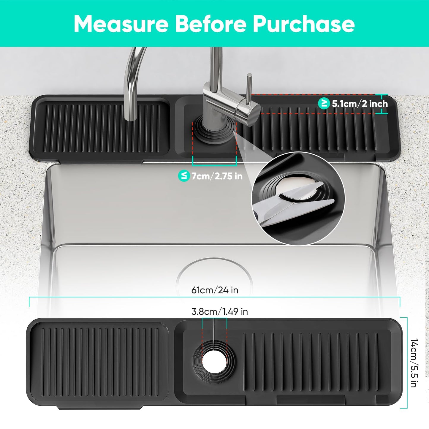 Phonery DrySink ® Faucet Mat for Kitchen Sink-Getphonery