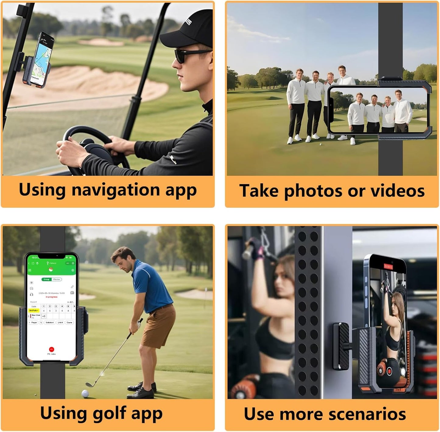 Phonery CartBuddy ® Magnetic Golf Cart Phone Holder