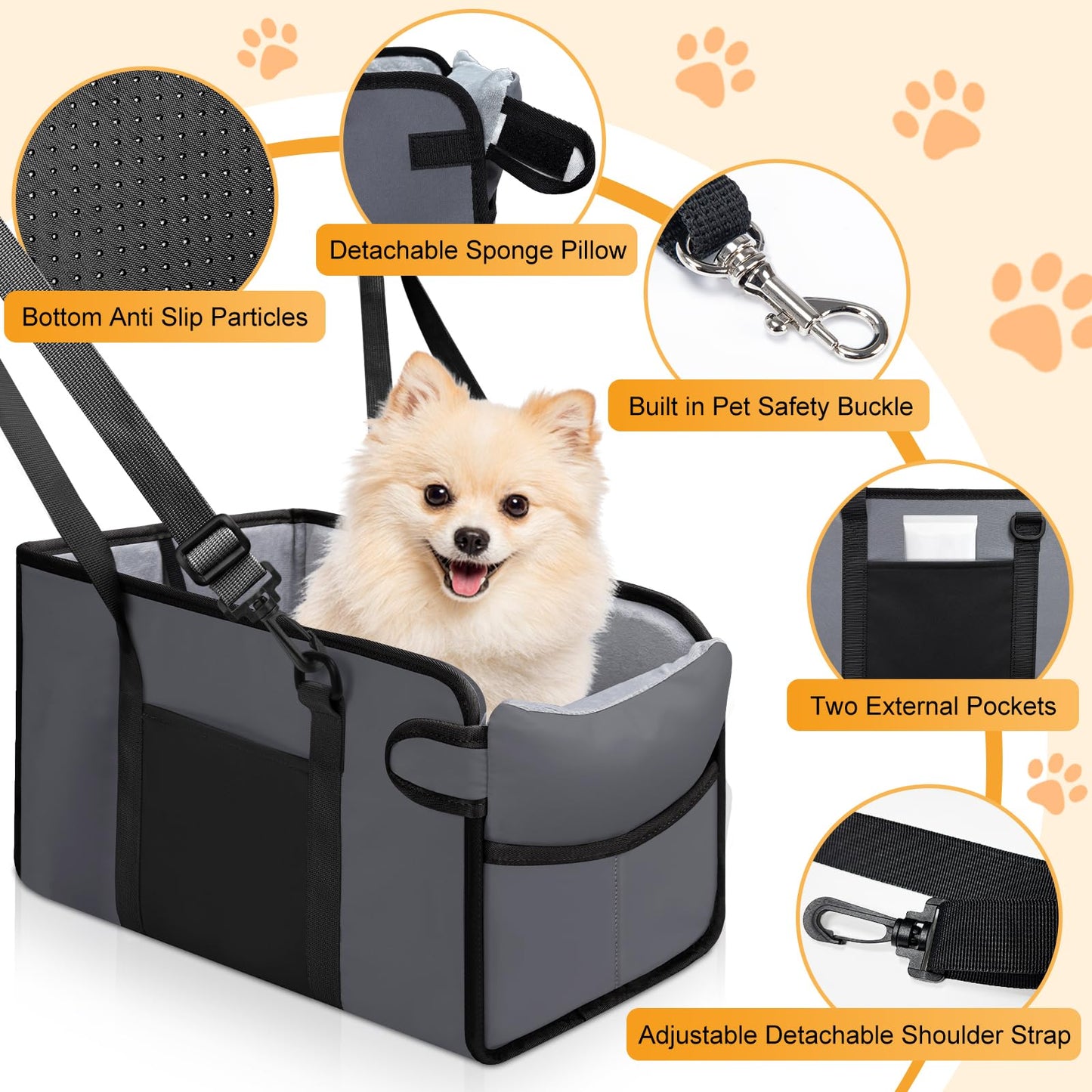 Phonery PawPilot ® Safety Car Seats For Small Dogs
