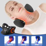 Neck Massager, Neck and Shoulder Relaxer with Heat, Portable Cordless Shoulder Cervical Traction Device for Pain Relief Electric Massager Pillows(Light Black)