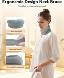 Heated Neck Brace Cervical Collar - Neck Support Brace with Heating Pad, Soft Foam Wraps Keep Vertebrae Stable and Aligned for Relief of Cervical Spine Pressure for Women & Men (M Size) Grey
