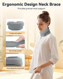 Heated Neck Brace Cervical Collar - Neck Support Brace with Heating Pad, Soft Foam Wraps Keep Vertebrae Stable and Aligned for Relief of Cervical Spine Pressure for Women & Men (M Size) Grey