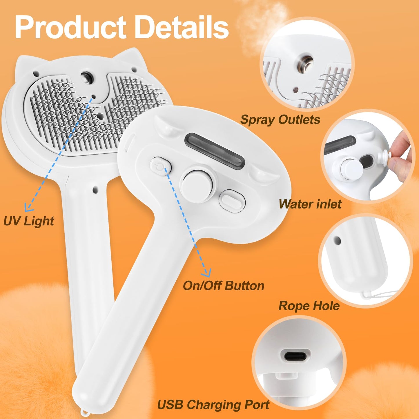 Phonery FurEase ® Cat Steam Brush-Getphonery