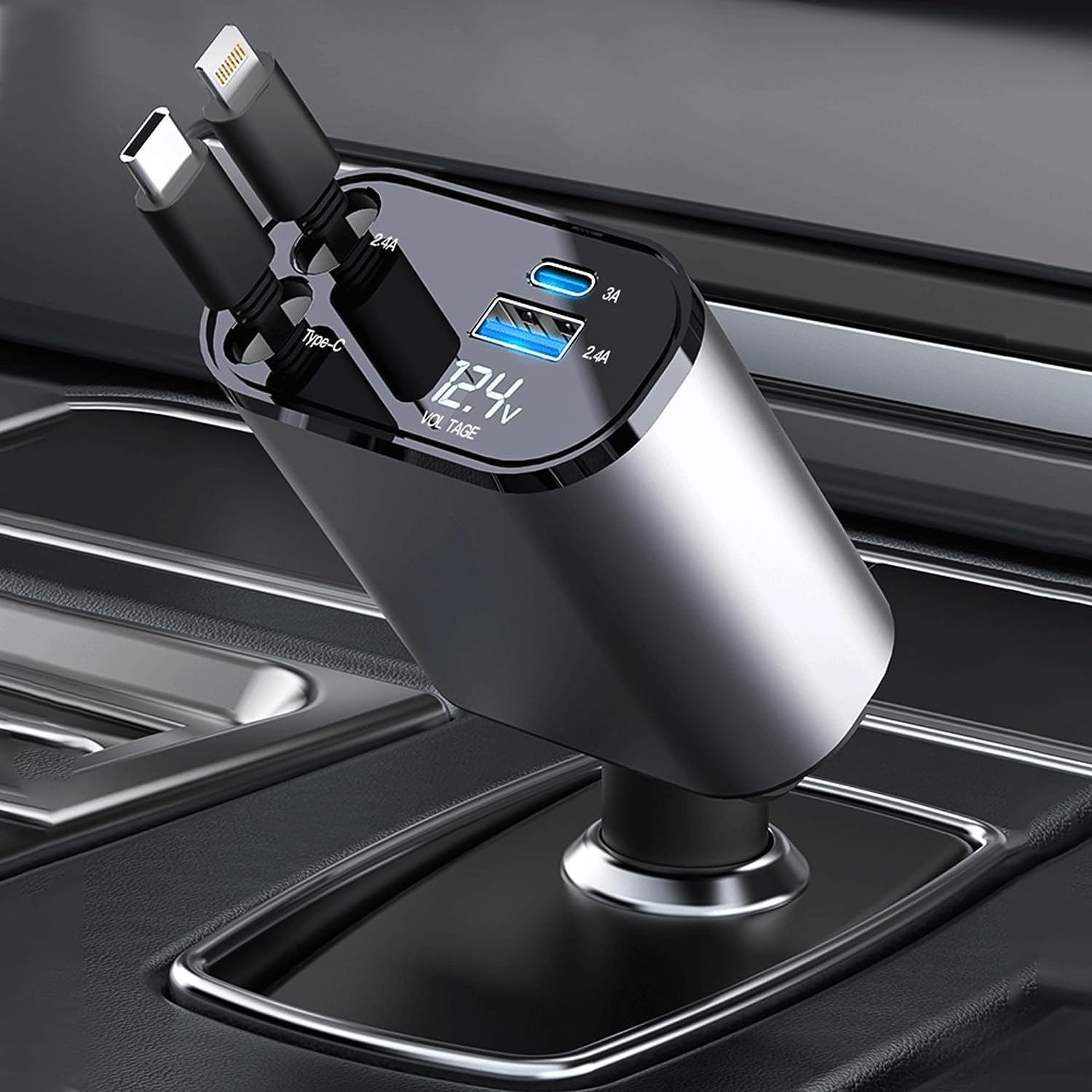 Phonery PowerMax ® 4 in 1 Retractable Car Charger-Getphonery