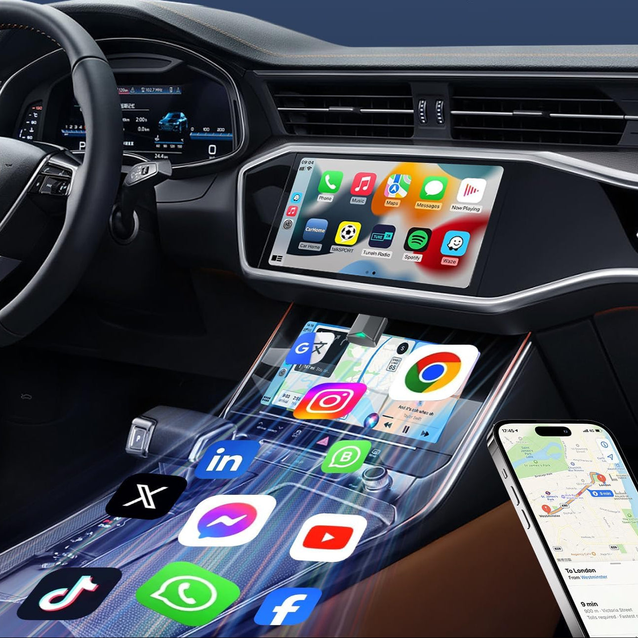 Phonery CarPlayGo ® Carplay Wireless Adapter for Car