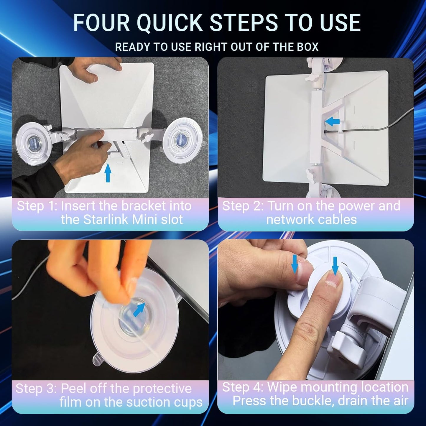 Phonery Signalx ® Starlink Mini Car Mount with Suction Cups