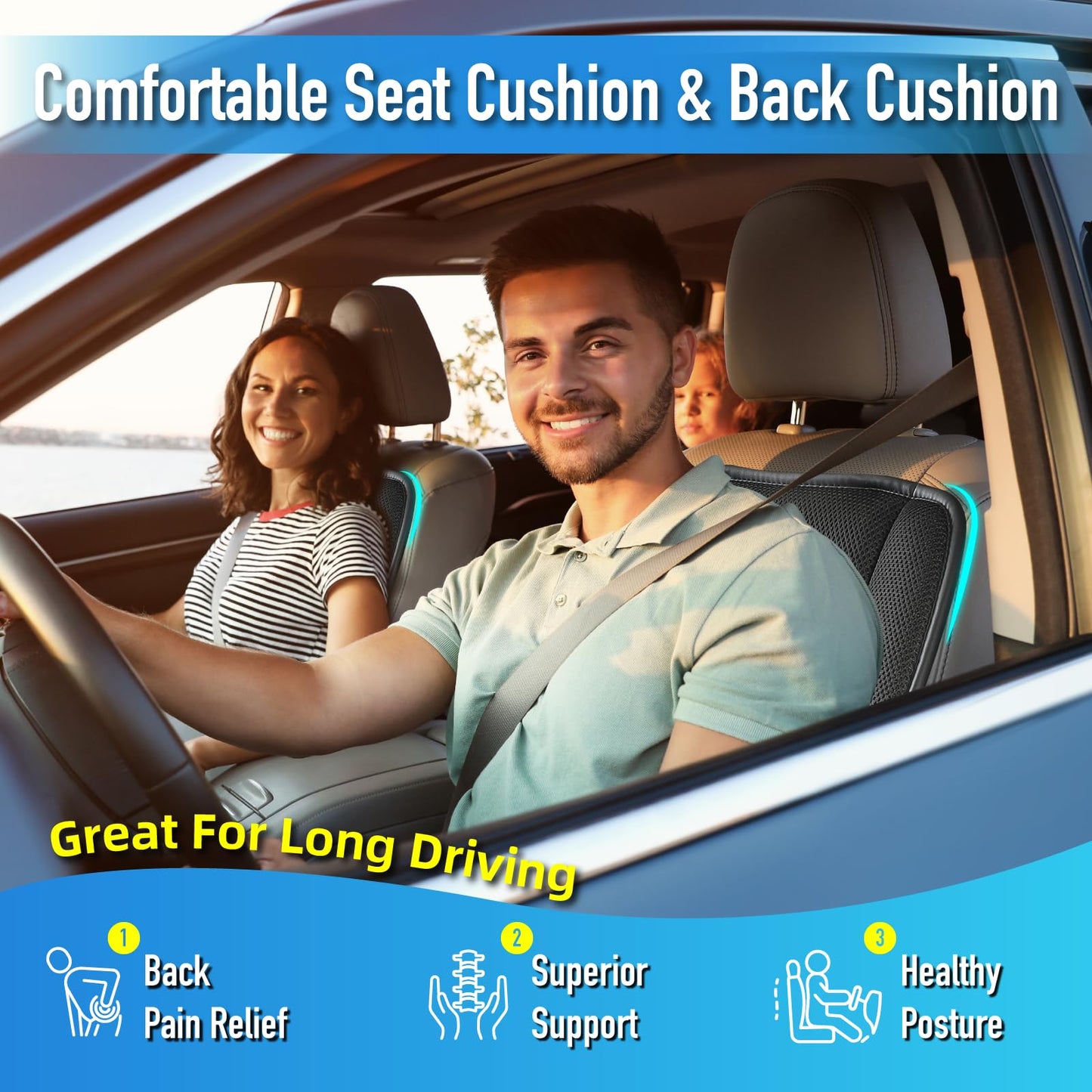 Phonery BackEase ® Car Seat Cushion-Getphonery