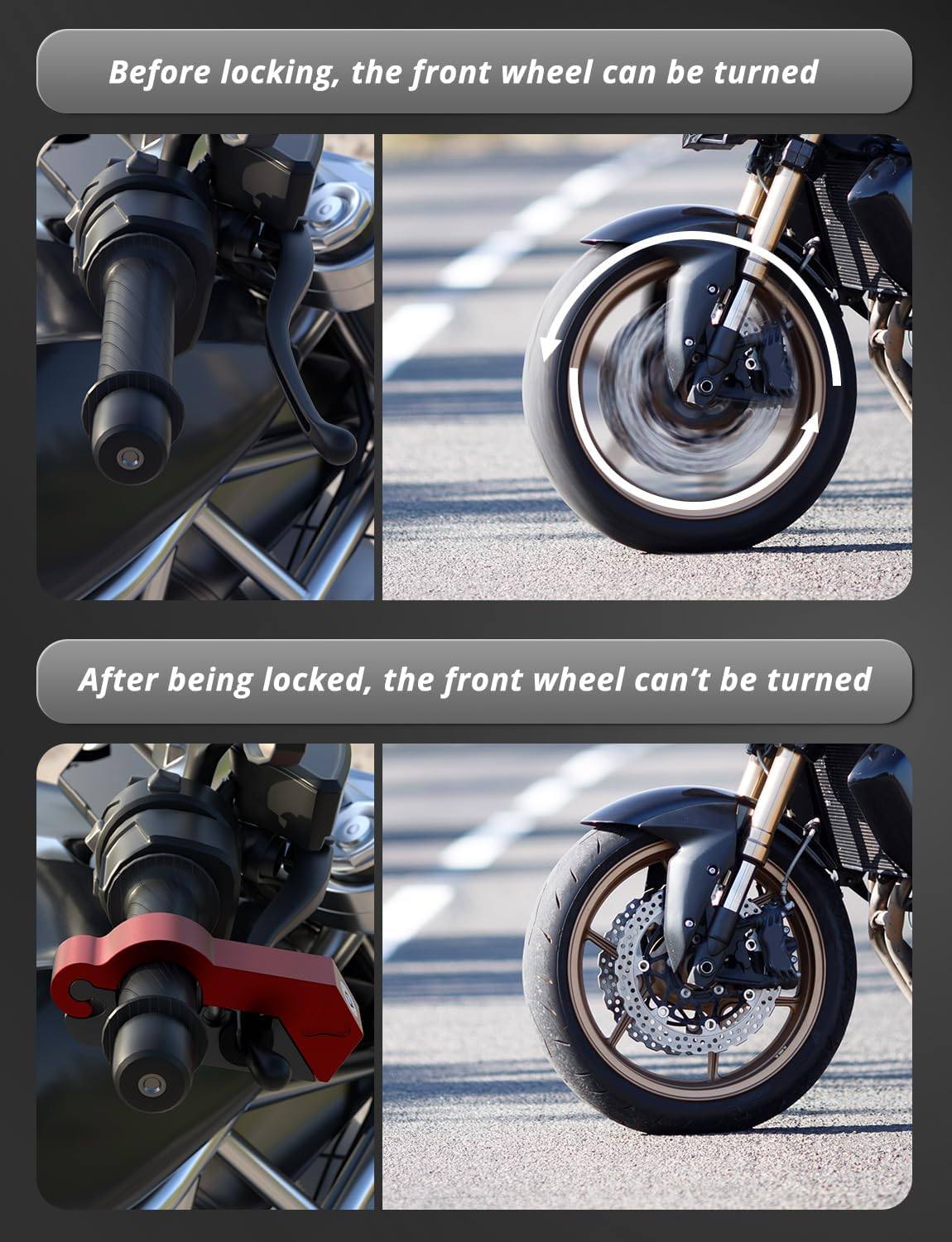 Phonery SecureRide ® Universal Motorcycle Helmet and Throttle Lock-Getphonery