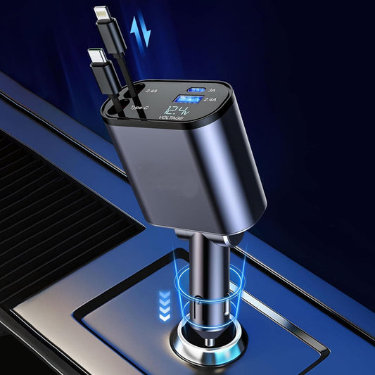 Phonery PowerMax ® 4 in 1 Retractable Car Charger-Getphonery
