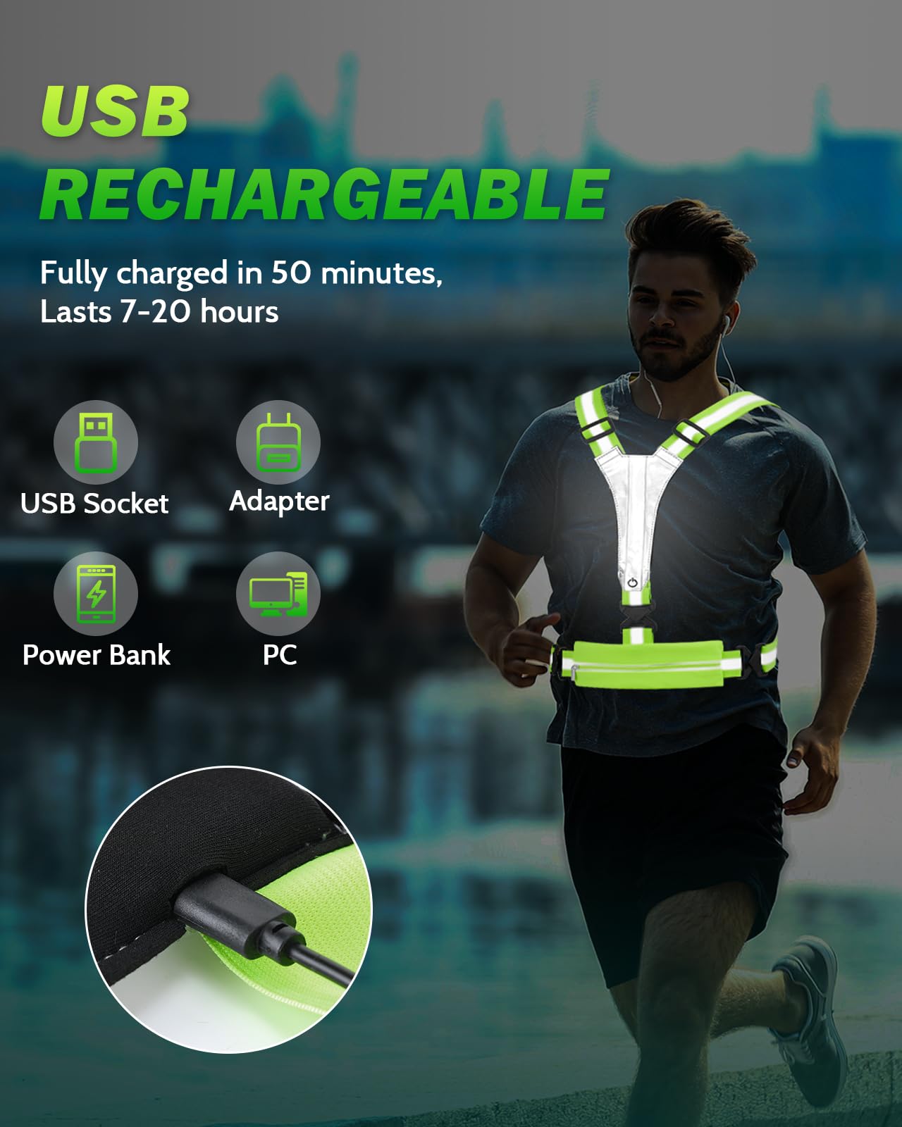 Phonery LumiVest ® Light Up Running Vest-Getphonery