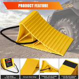 Wheel Chocks for RV Trailer, 4 Pack Non Slip Wheel Chocks for Travel Trailers with Rope for Easy Removal, Lightweight Plastic Wheel Stoppers Block for Camper Cars Trucks