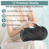 Christmas Gifts for Women Men,White Elephant Gifts,Shiatsu Neck Back Massager for Pain Relief Deep Tissue,Back Massager Deep Tissue Kneading with Heat,3D Electric Pillow(Blue)