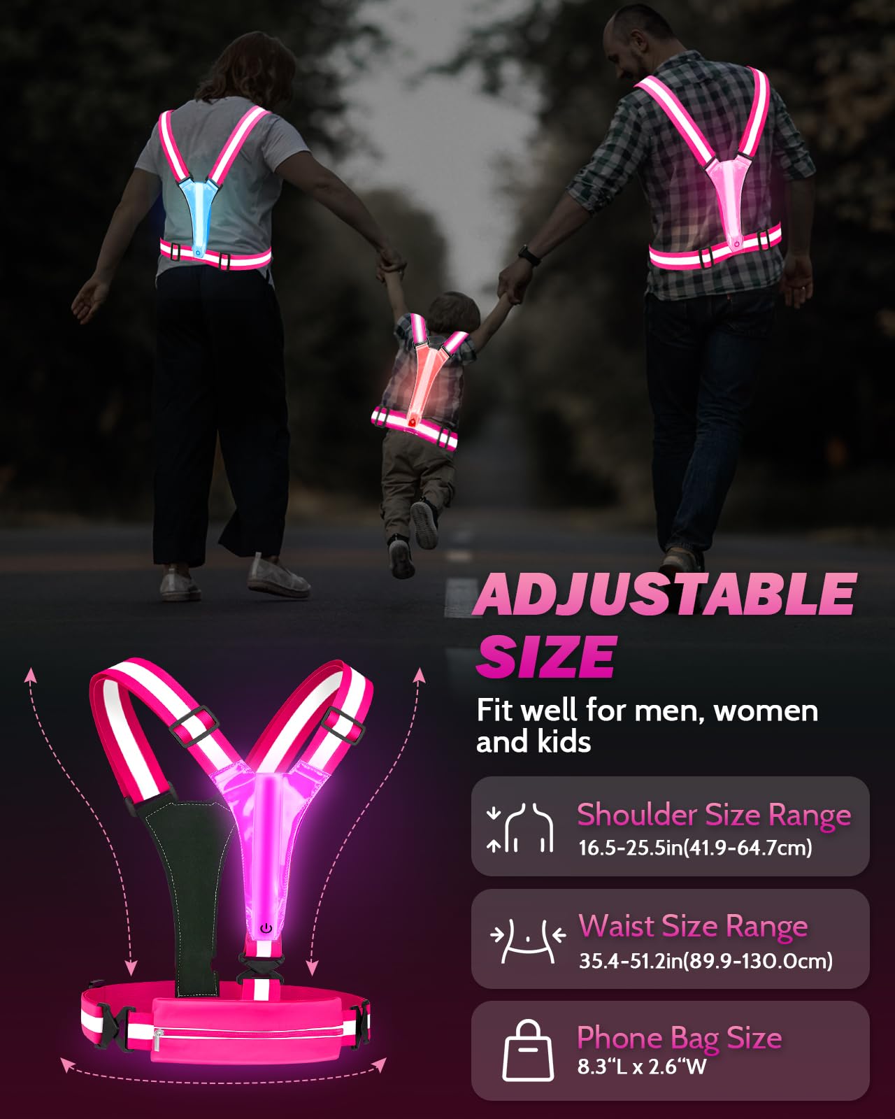 Phonery LumiVest ® Light Up Running Vest-Getphonery