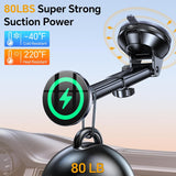 Coolpow for MagSafe Car Mount Charger【Ultra Magnet】Magnetic Phone Holders for Your Car Charger【Windshield+Vent+Dash】Magnetic Wireless Car Phone Holder Charger Car Mount for iPhone 16 Pro Max 15 14 13
