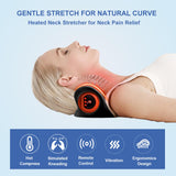 Neck Massager, Neck and Shoulder Relaxer with Heat, Portable Cordless Shoulder Cervical Traction Device for Pain Relief Electric Massager Pillows(Light Black)
