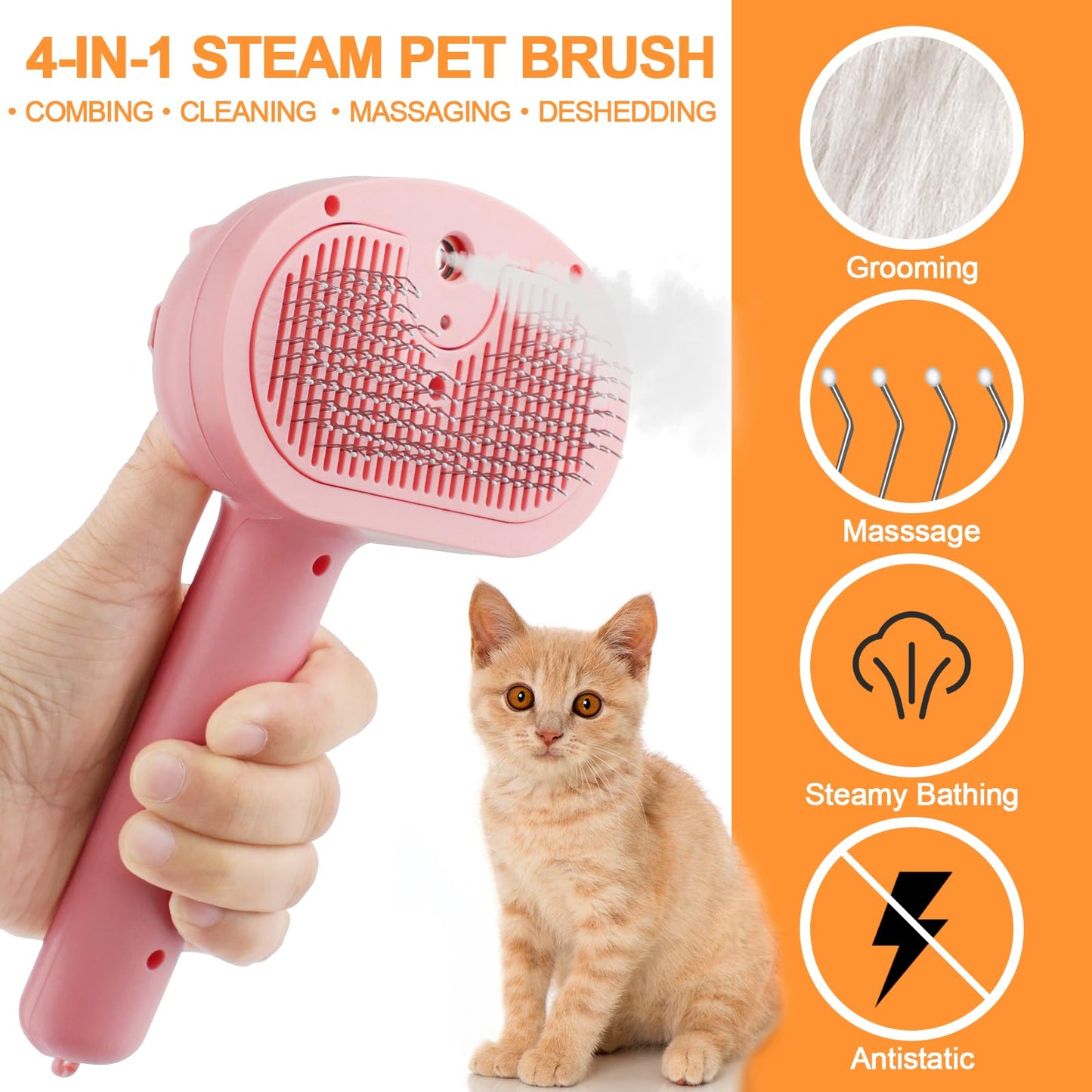 Phonery FurEase ® Cat Steam Brush-Getphonery