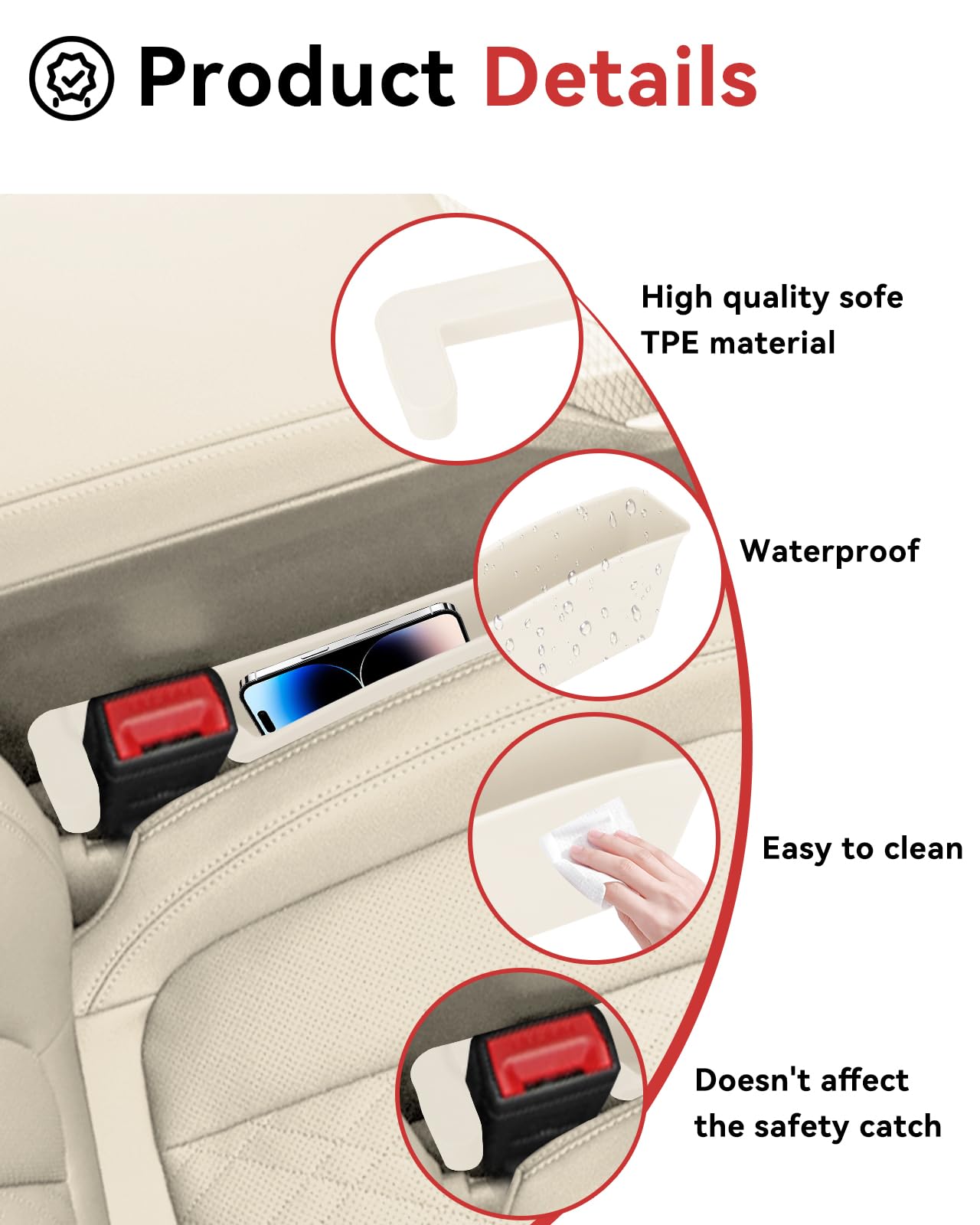 Phonery DropStop ® Car Seat Gap Fillers