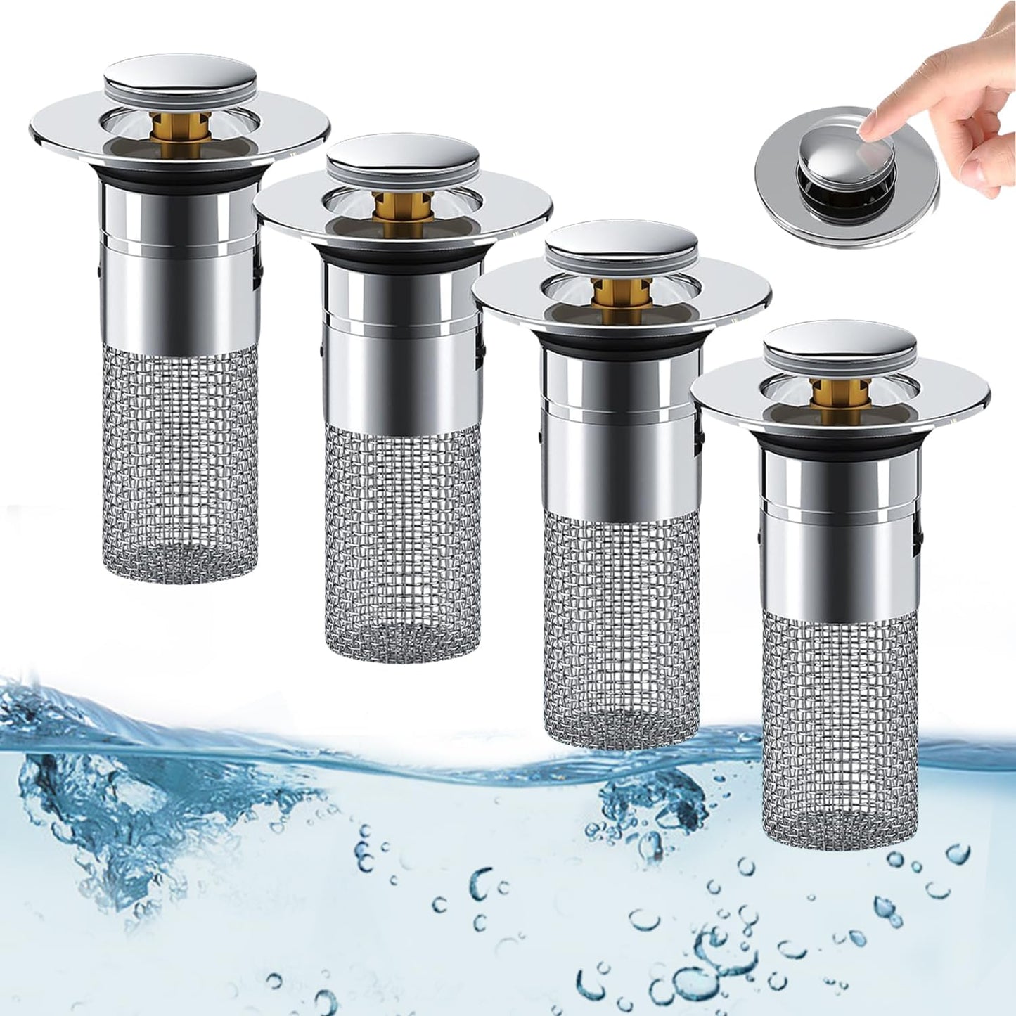 Phonery SinkShield ® Pop Up Bathroom Sink Drain Strainer-Getphonery