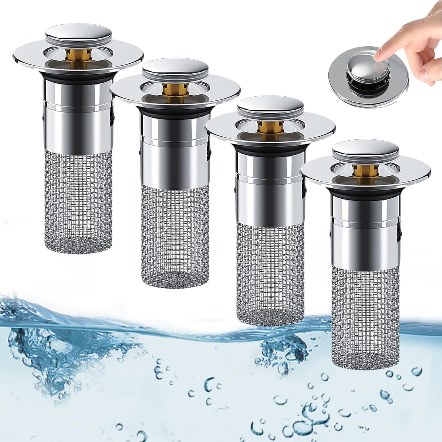 Phonery SinkShield ® Pop Up Bathroom Sink Drain Strainer-Getphonery