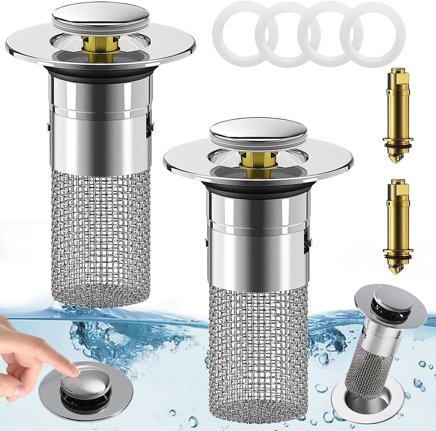 Phonery SinkShield ® Pop Up Bathroom Sink Drain Strainer-Getphonery