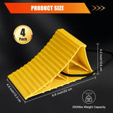 Wheel Chocks for RV Trailer, 4 Pack Non Slip Wheel Chocks for Travel Trailers with Rope for Easy Removal, Lightweight Plastic Wheel Stoppers Block for Camper Cars Trucks