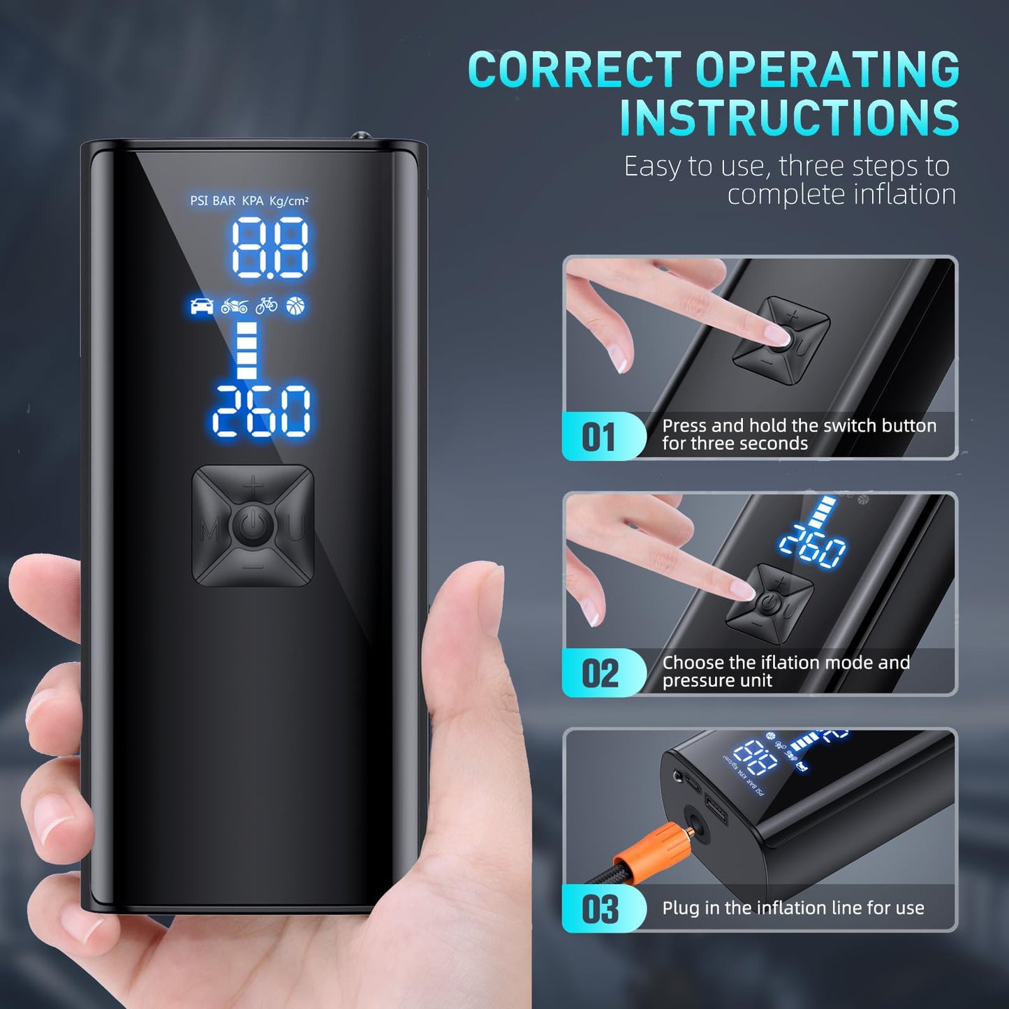 portable air compressor for tires