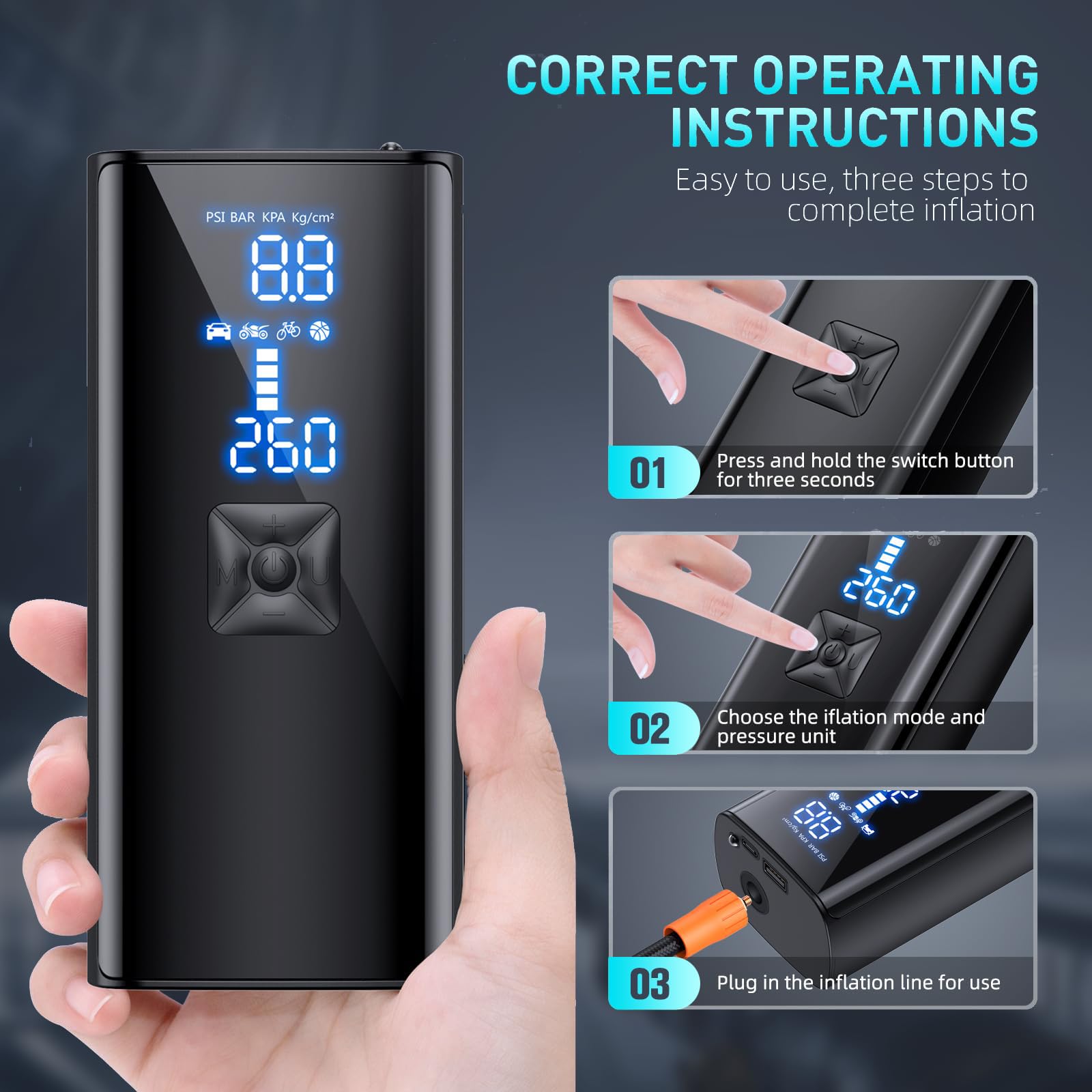 portable air compressor for tires