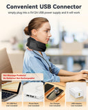 Heated Neck Brace Cervical Collar - Neck Support Brace with Heating Pad, Soft Foam Wraps Keep Vertebrae Stable and Aligned for Relief of Cervical Spine Pressure for Women & Men (M Size) Grey
