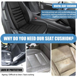 Car Seat Cushion, Memory Foam Cushion for Car Seat, Lumbar Support Pillow, Seat Cushion for Full Back and Seat, Ideal for Car Seat Driver, Office Chair, Wheelchair and Back Pain Relief (Black)