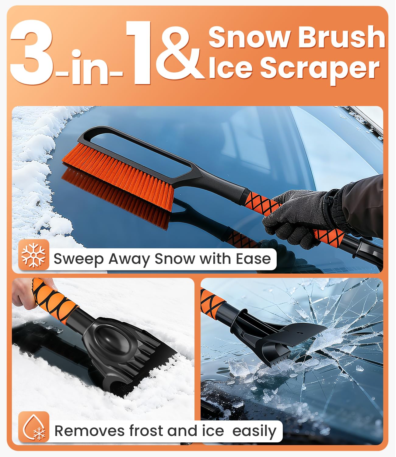 Phonery Torrent Tools 3 in 1 car snow brush