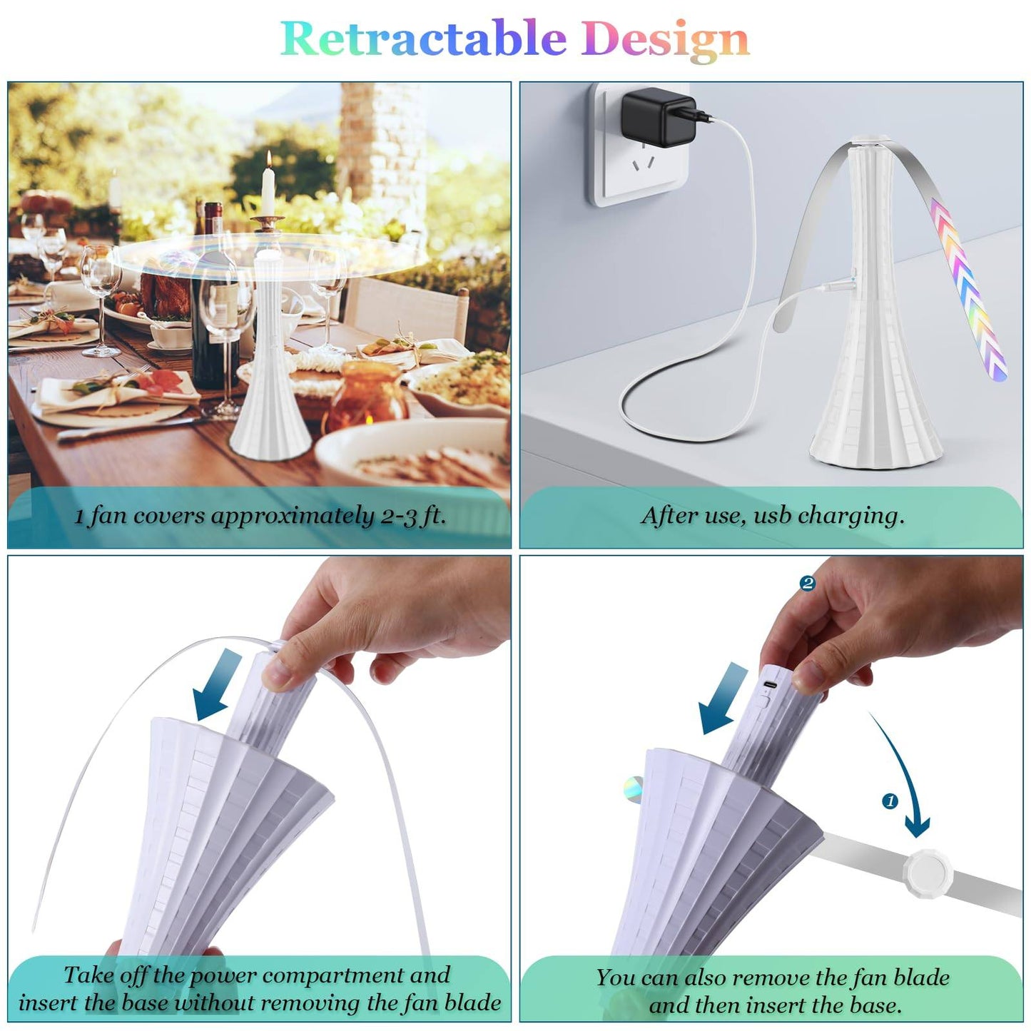 Phonery BugOut ® Rechargeable Fly Fans 4 Pack-Getphonery