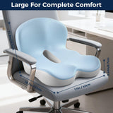Seat Cushion, Office Chair Seat Cushions for Office Chair with L-Shaped Ergonomic Design, Memory Foam Chair Cushion for Long Sitting Office Worker(Black Gray)