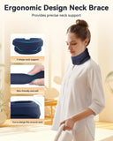 Heated Neck Brace Cervical Collar - Neck Support Brace with Heating Pad, Soft Foam Wraps Keep Vertebrae Stable and Aligned for Relief of Cervical Spine Pressure for Women & Men (M Size) Grey