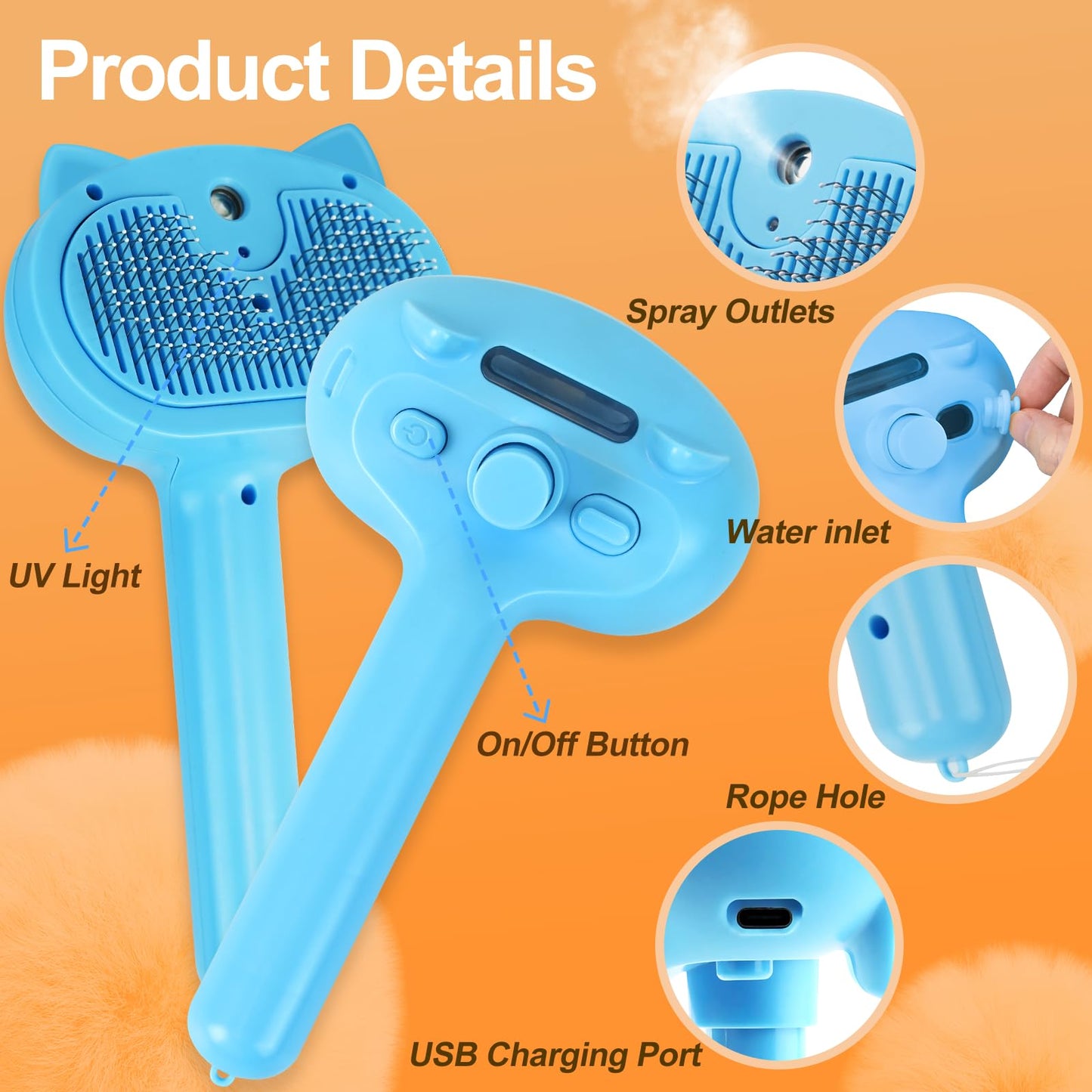 Phonery FurEase ® Cat Steam Brush-Getphonery