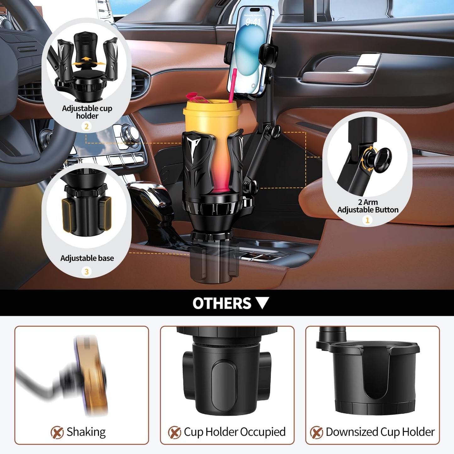 Phonery GripHub ® Car Cup Phone Holder