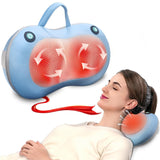 Christmas Gifts for Women Men,White Elephant Gifts,Shiatsu Neck Back Massager for Pain Relief Deep Tissue,Back Massager Deep Tissue Kneading with Heat,3D Electric Pillow(Blue)