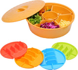 Taco Holder Kit - 12-Inch Taco Warmer, 6 Removable Bowls & 4 Colorful Taco Party Trays, Taco Bar Serving Set For A Party, Perfect For Taco Tuesday, Microwave & Dishwasher Safe, BPA-Free