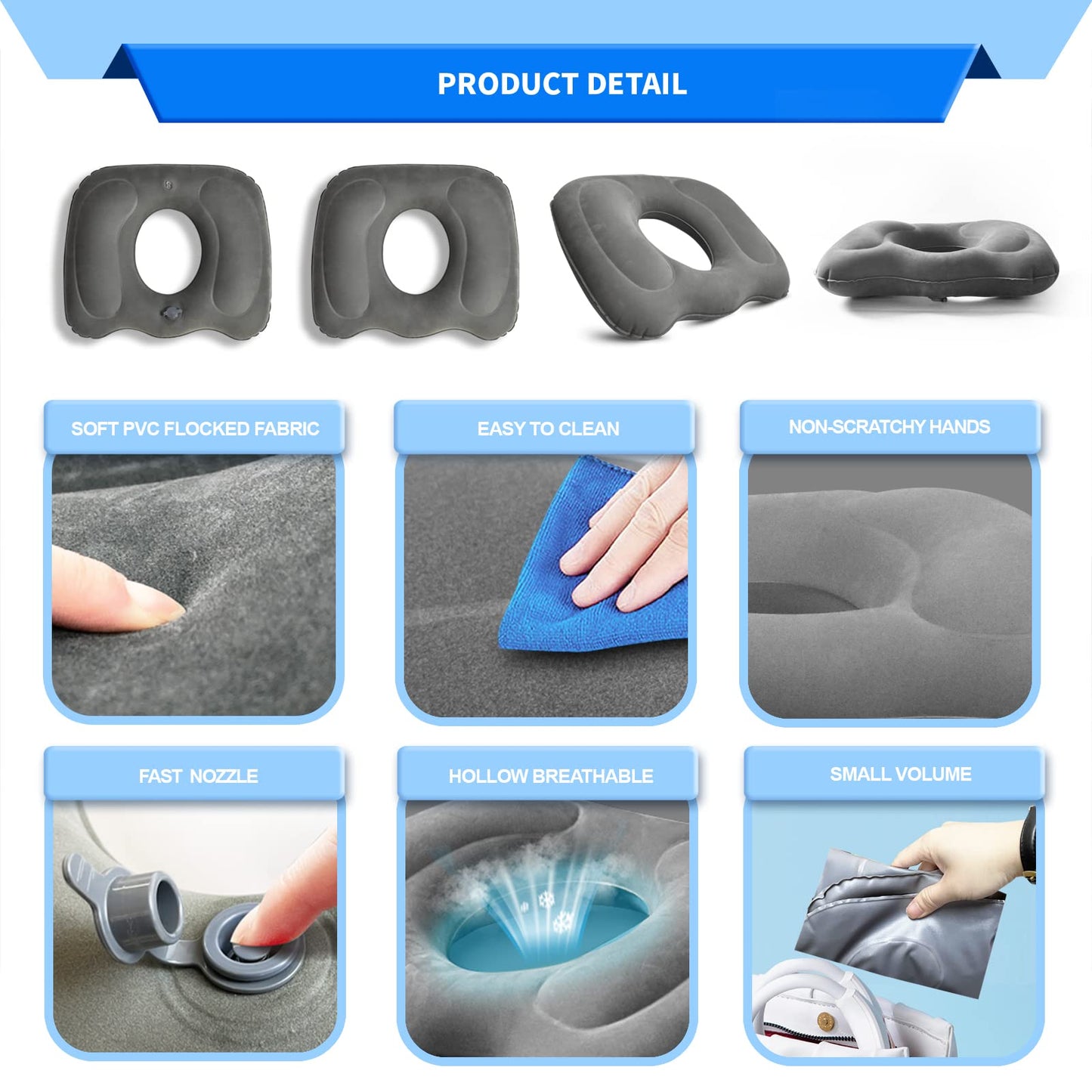 Phonery AeroRelief  ® Donut Pillow For Tailbone