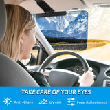 Sun Visor Extender for Cars，Adjustable Polarized Sun Visor Extender ，Polarized Car Sun Visor，Safe Driving Extension for Glare/UV ，Clip on, Universal (Universal, L)