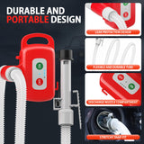 Fuel Transfer Pump Lithium Battery Powered with Auto-Stop & Leak Protection, Automatic Fuel Transfer Pump with 71" Extra Long Hose, Safe and Efficient Portable Gas Can Pump for Oil, Diesel, Gasoline