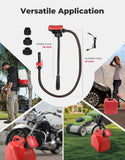 KEMIMOTO Rechargeable Fuel Transfer Pump with Automatic Shut-Off Sensor, Transfer Pump Portable 41" Hose with 3 Can Adapters, 3.2 GPM Gas Can Pump for Oil, Diesel, Gasoline