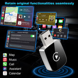 Wireless CarPlay Adapter for iPhone 2025 Upgrade Convert Wired CarPlay to Wireless CarPlay,for Cars with Built-in CarPlay and iOS 10+,Mini Size USB-A&USB-C,Stable Control&No Delay