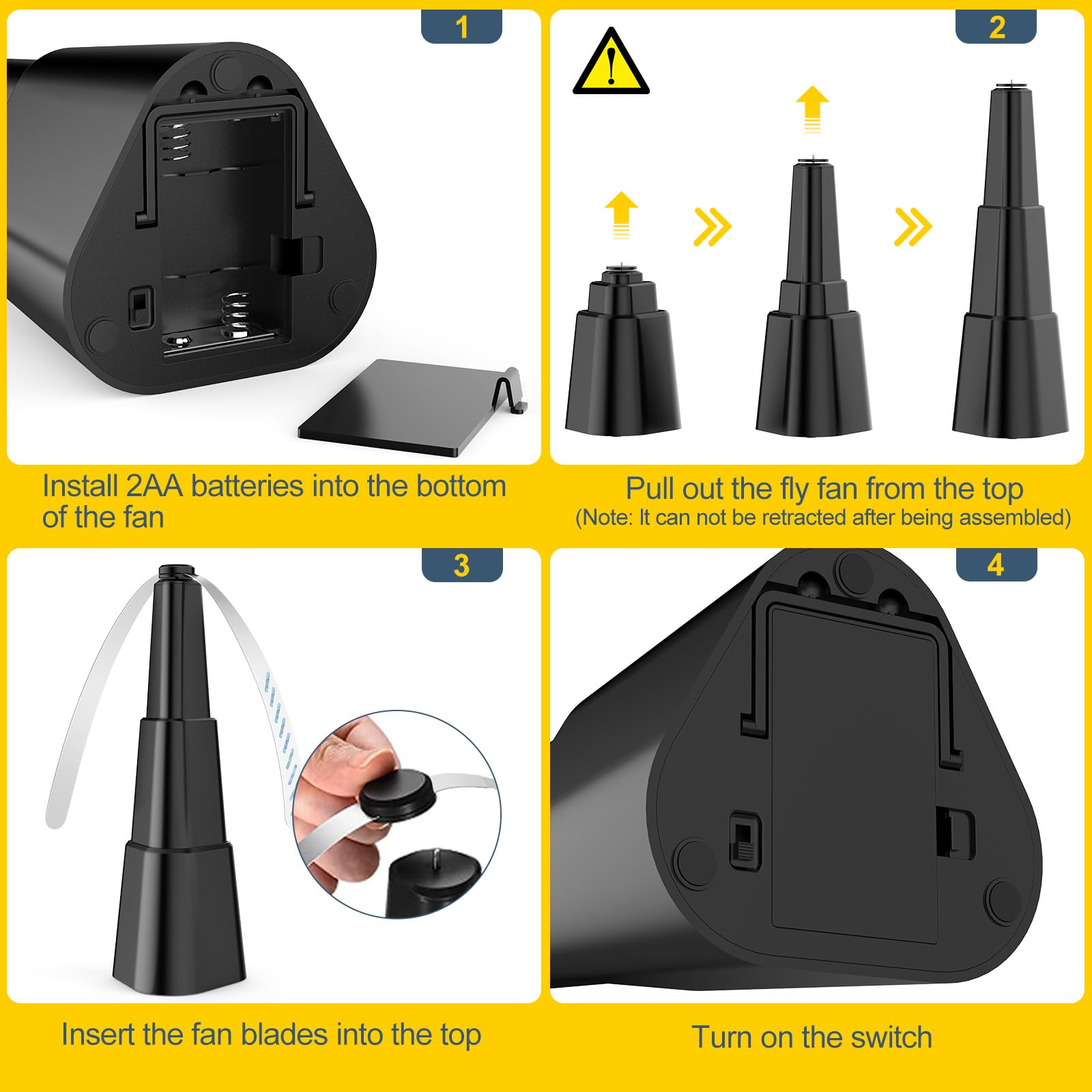 Phonery BuzzBlocker ® Fly Fans for Tables 4 Pack-Getphonery