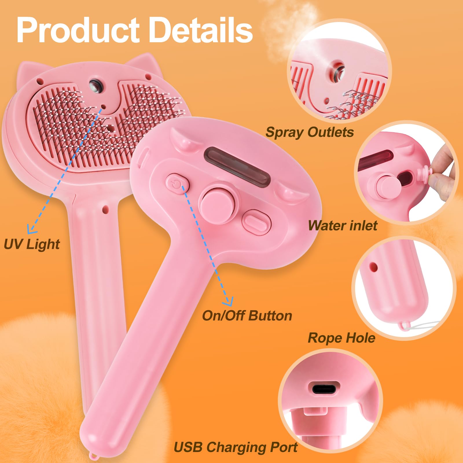 Phonery FurEase ® Cat Steam Brush-Getphonery