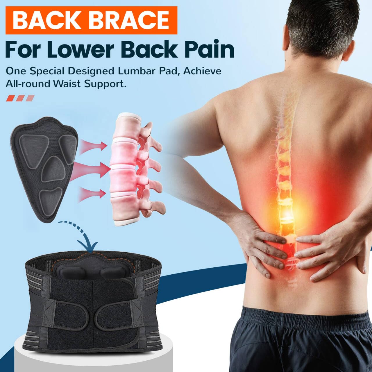 Phonery OrthoGuard ® Back Brace For Lower back