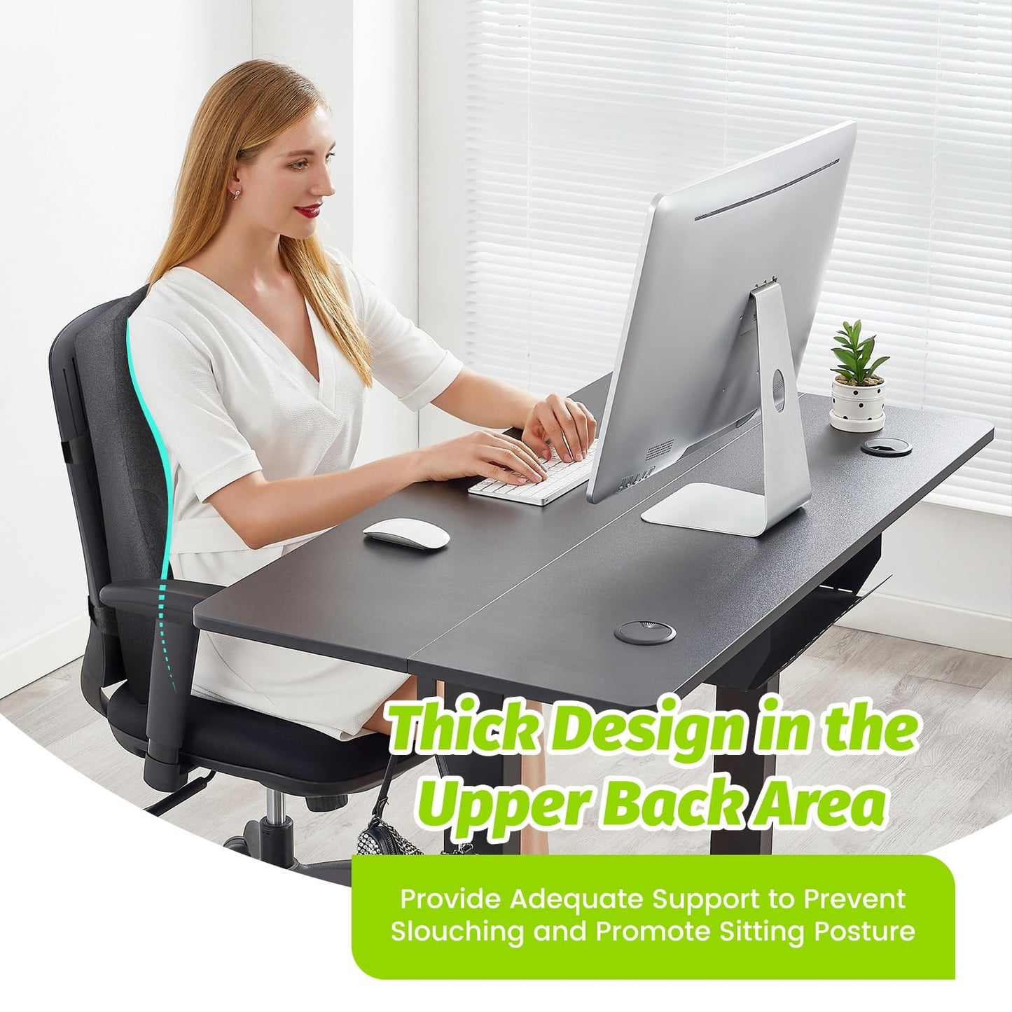 Phonery SpineEase ® Long Back Support for Office Chair