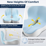 Seat Cushion, Office Chair Seat Cushions for Office Chair with L-Shaped Ergonomic Design, Memory Foam Chair Cushion for Long Sitting Office Worker(Black Gray)
