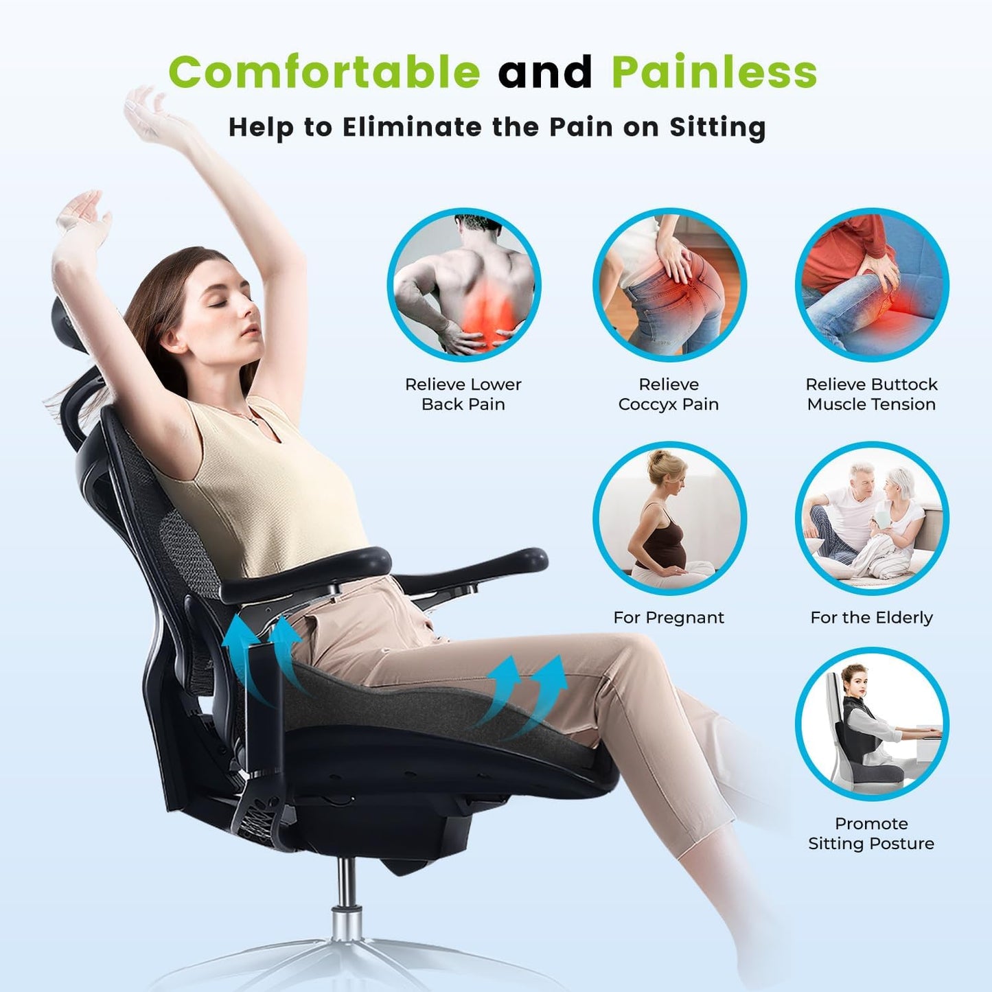 Phonery SeatHaven ® Wheelchair Seat Cushion