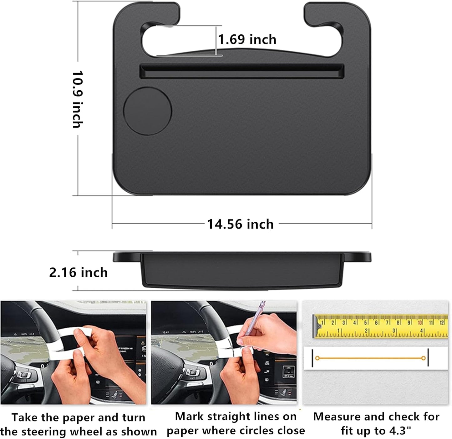 Phonery DriveDesk ® 2 in 1 Car Steering Wheel Tray and Seat Gap Filler